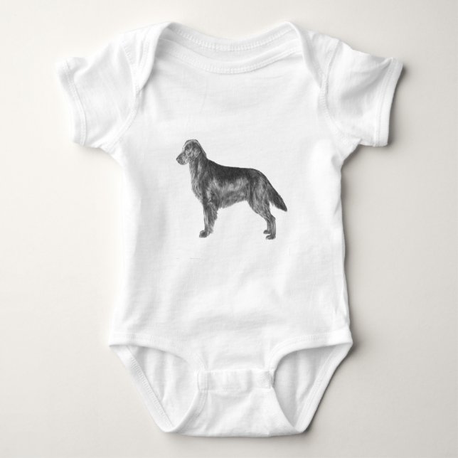 Flachbeschichteter Retriever Baby Strampler (Vorderseite)