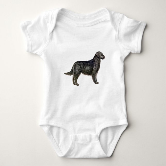 Flachbeschichteter Retriever Baby Strampler (Vorderseite)