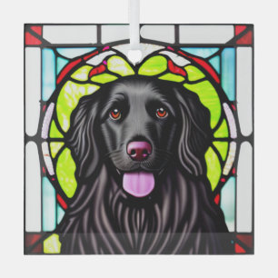 Flachbeschichteter Retriever "gestanztes Glas" Ornament Aus Glas