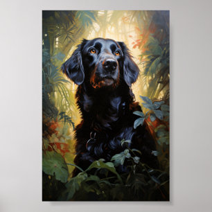 Flachbeschichteter Retriever Poster