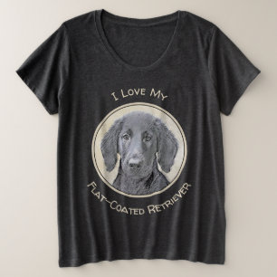Flachbeschichtetes Retriever-Gemälde - Originale H Große Größe T-Shirt