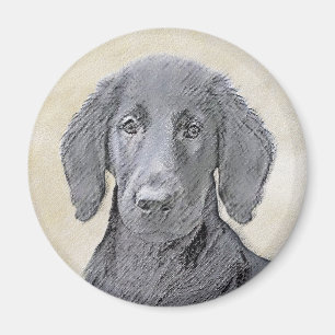 Flachbeschichtetes Retriever-Gemälde - Originale H Magnet