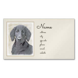 Flachbeschichtetes Retriever-Gemälde - Originale H Magnetische Visitenkarte