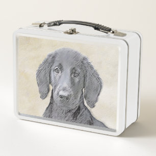 Flachbeschichtetes Retriever-Gemälde - Originale H Metall Brotdose