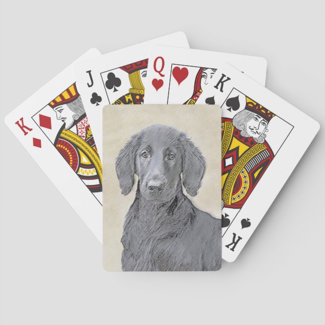 Flachbeschichtetes Retriever-Gemälde - Originale H Spielkarten (Rückseite)