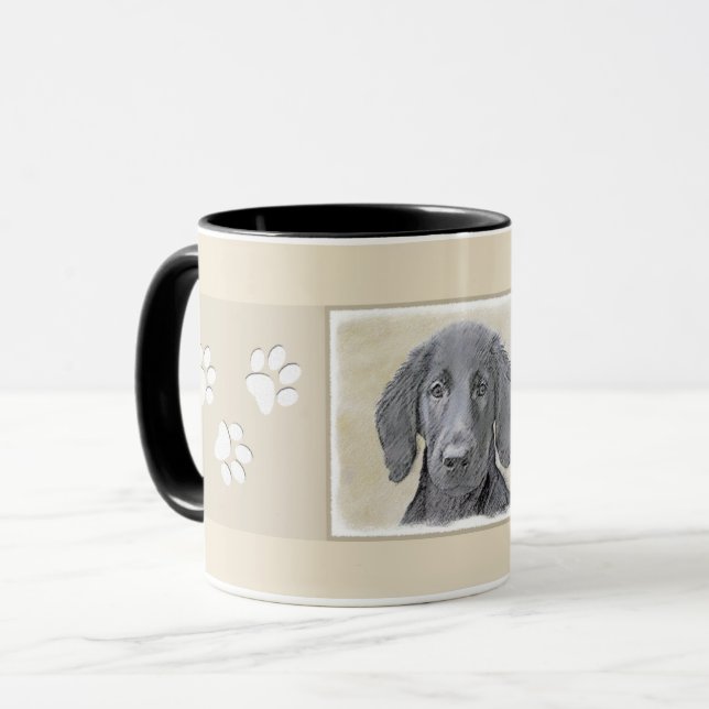 Flachbeschichtetes Retriever-Gemälde - Originale H Tasse (Vorderseite Links)