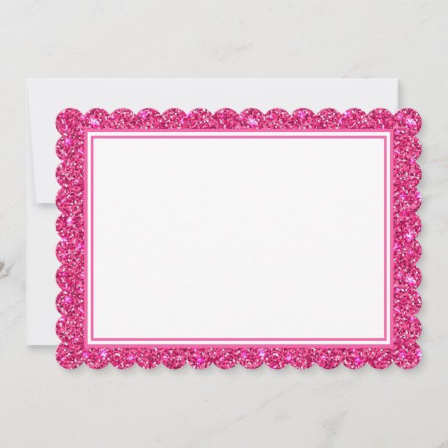 Flachbildschirm, rosa Glitzer, Rand Mitteilungskarte (Vorderseite)