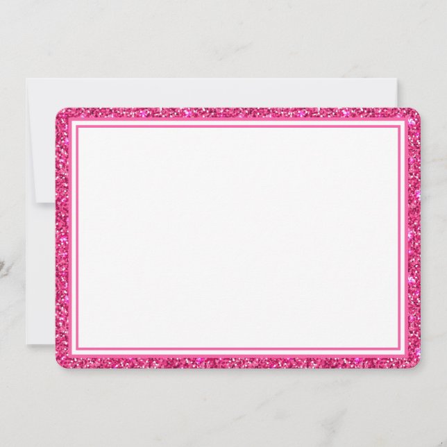 Flachbildschirm, rosa Glitzer, Rand Mitteilungskarte (Vorderseite)
