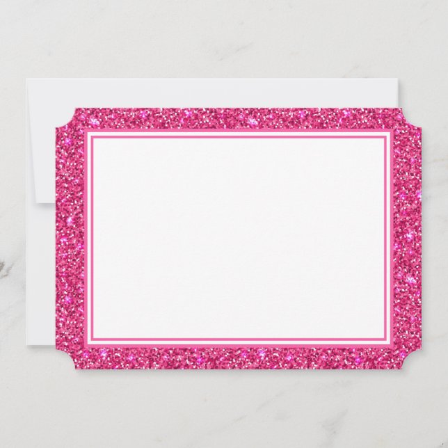 Flachbildschirm, rosa Glitzer, Rand Mitteilungskarte (Vorderseite)