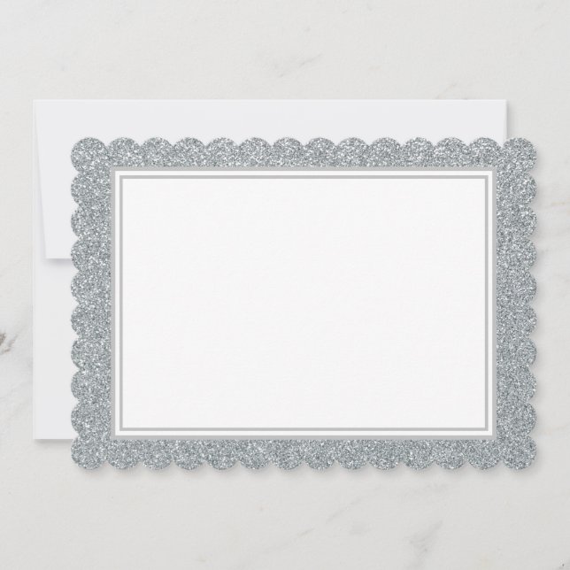 Flachbildschirm-Silver-Glitzer Mitteilungskarte (Vorderseite)