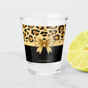 Flachbildschirm und Leopard Schnapsglas