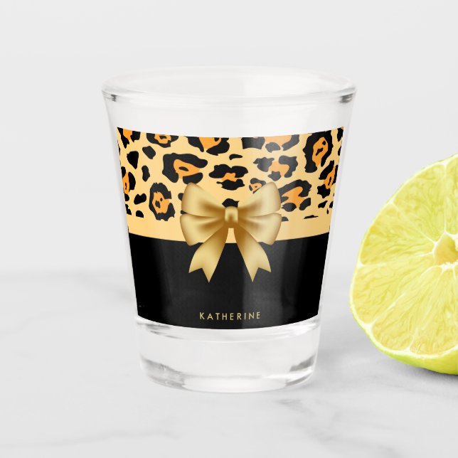 Flachbildschirm und Leopard Schnapsglas (Vorderseite)