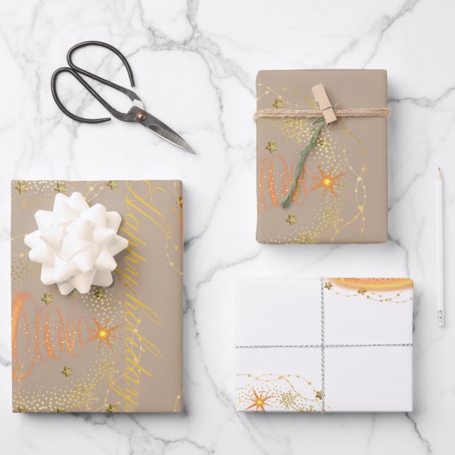 Flachblatt Set 3 Geschenkpapier Set (Vorderseite)