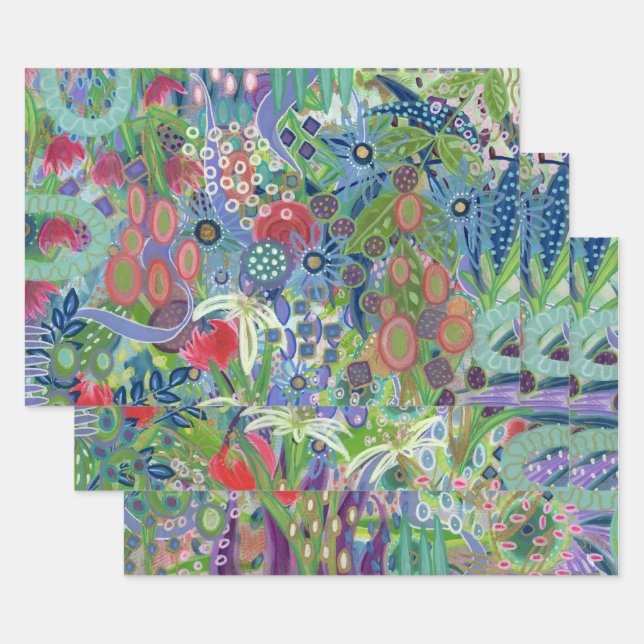 Flachblatt-Set für Farbwaschpapier mit einem Inhal Geschenkpapier Set (Set)