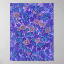 Flachblüten, Malva-Blume Blumenbilder Lila Poster