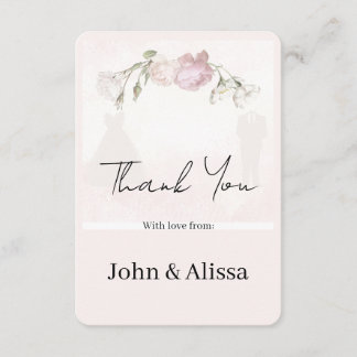 Flache Dankeskarten Sanfte Rosa Rosen Hochzeit Dankeskarte