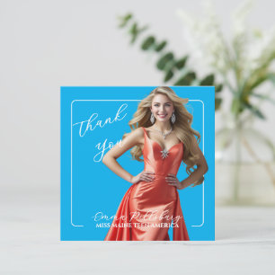 Flache Dankeskarten-Seitenansicht-Foto Pop Dankeskarte