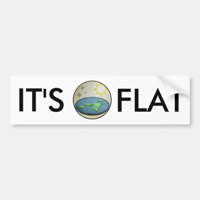 FLACHE ERDE ist ES FLACHER AUTOAUFKLEBER (Vorne)