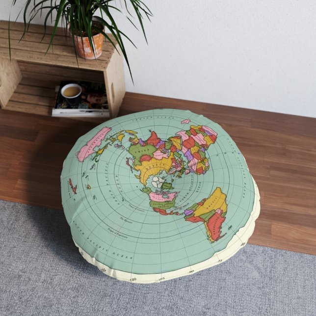 Flache Erde Karte Kissen - Einzigartiges Dekorativ (Von Creator hochgeladen)