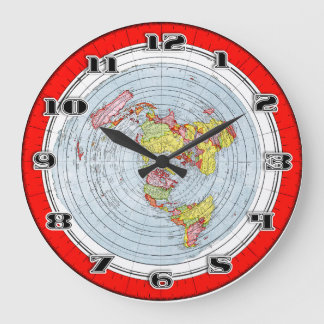 Flache ErdeGleasons neue Standardkarte der Welt Große Wanduhr