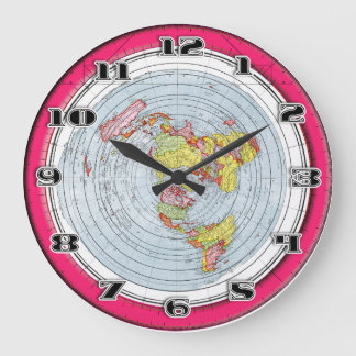 Flache ErdeGleasons stationäre Karte der Welt Große Wanduhr