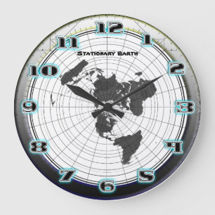 Flache ErdeGleasons stationäre Karte der Welt Große Wanduhr