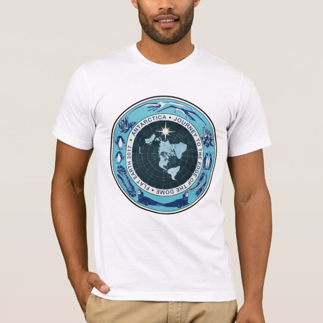 Flache Erdentwürfe - die Antarktis-Hauben-Reise T-Shirt (Vorderseite)
