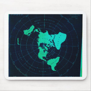 Flache Erdkarte (Azimuthal äquidistante Mousepad