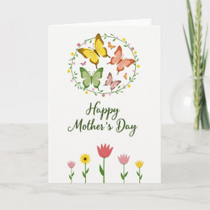 Flache florale Happy Mothers Day Karte