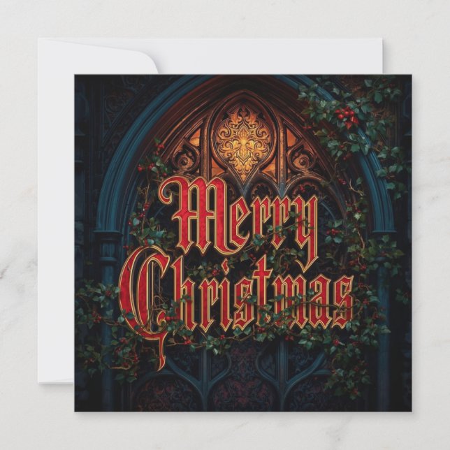 flache gothische Weihnachtskarte Karte (Vorderseite)