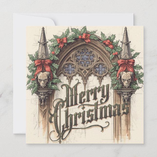 flache gothische Weihnachtskarte Karte (Vorderseite)