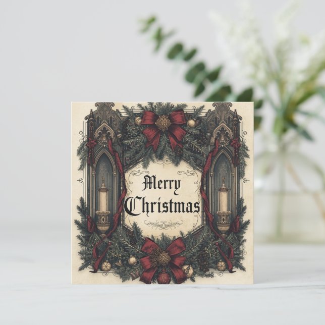 flache gothische Weihnachtskarte Karte (Stehend Vorderseite)