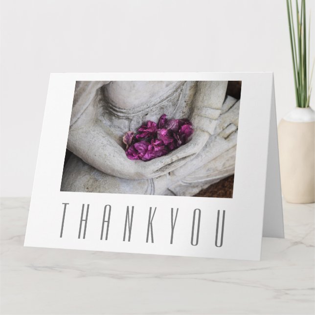 FLACHE GRUSSKARTE: DANK: BUDDHA DANKESKARTE (Vorderseite)