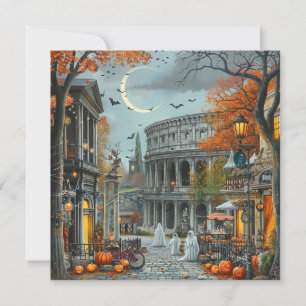Flache Halloween-Karte Feiertagskarte