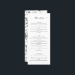 Flache Menükarte<br><div class="desc">Modernes,  elegantes Hochzeitsmenü mit einem schlichten,  eleganten Design in Eukalyptus und gedämpften Tönen,  ideal für eine raffinierte,  minimalistische Ästhetik</div>