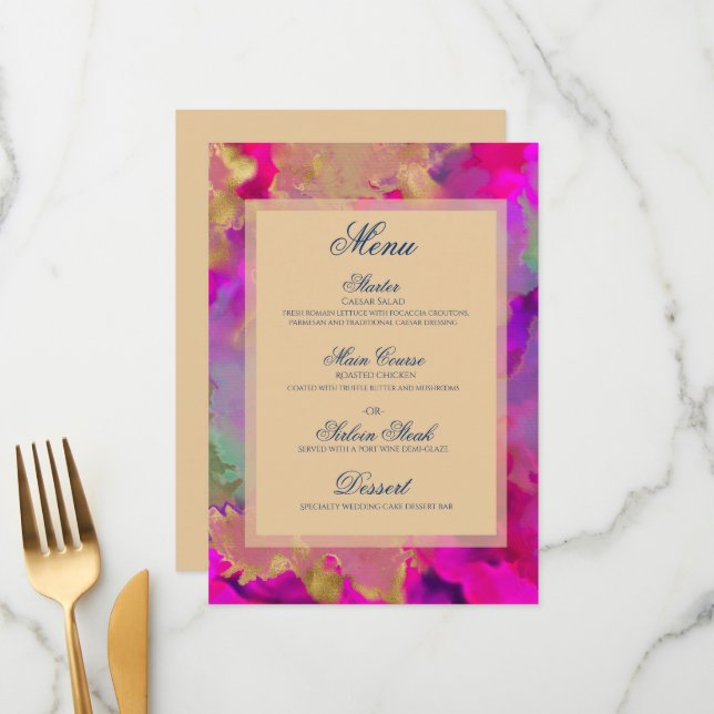 Flache Menükarte (Vorderseite/Rückseite Beispiel)