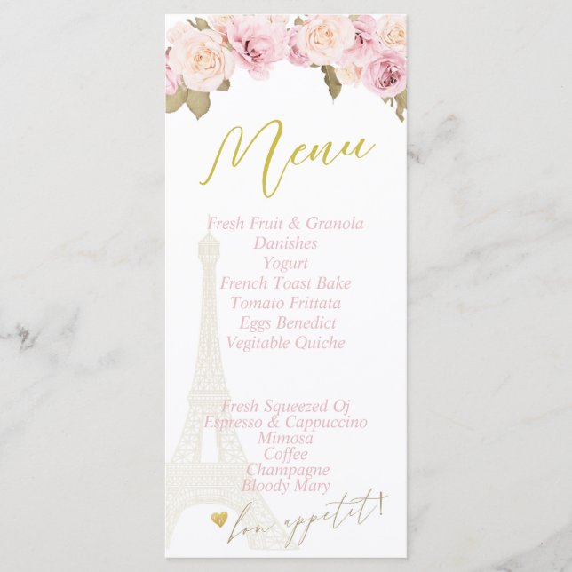 Flache Menükarte (Vorderseite)