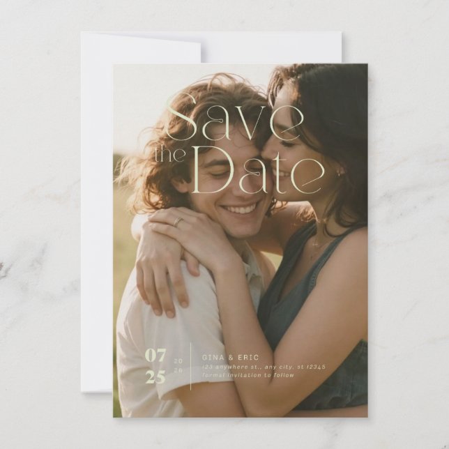Flache Save The Date Karte (Vorderseite)