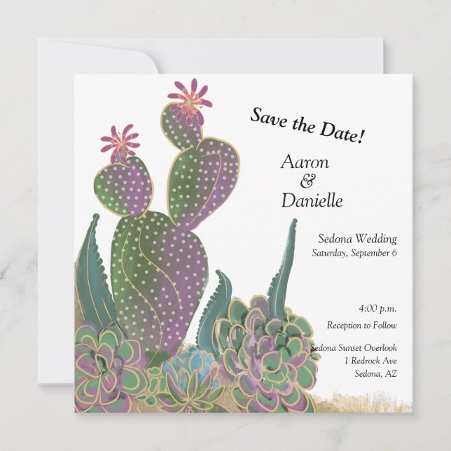 Flache Save the Date Karte (Vorderseite)