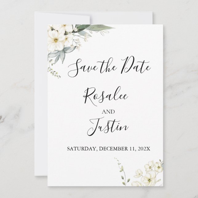 Flache Save The Date Karte (Vorderseite)