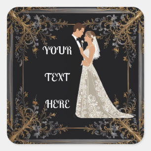 Flache Save The Date Karte Quadratischer Aufkleber