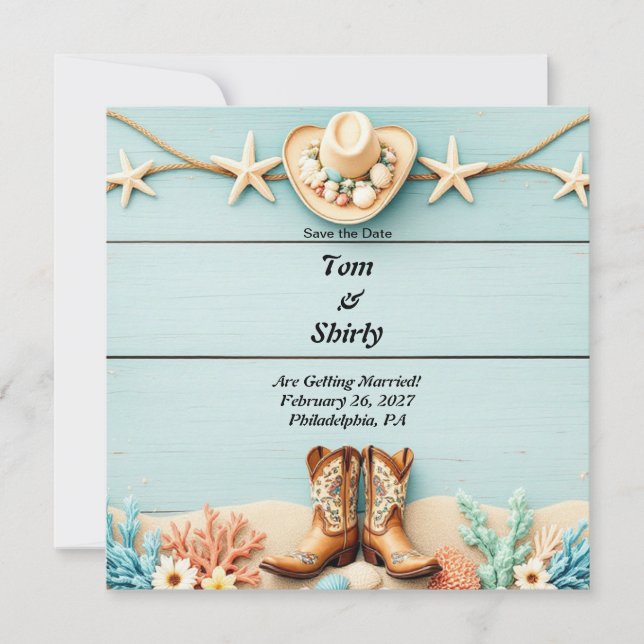 Flache Save-The-Date-Karte Save The Date (Vorderseite)