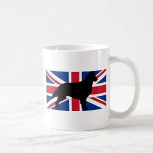 flache überzogene Retriever-Silhouetteflagge Kaffeetasse