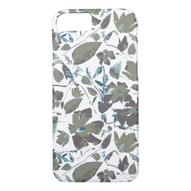 Fläche und Aquamarin-blaues Muster der Wasserfarbe Case-Mate iPhone Hülle (Rückseite)
