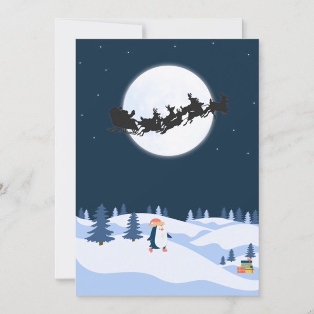 Flache Weihnachtskarte Feiertagskarte (Vorderseite)