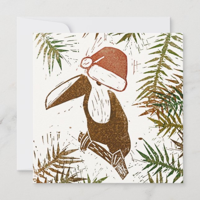 Flache Weihnachtskarte Feiertagskarte (Vorderseite)