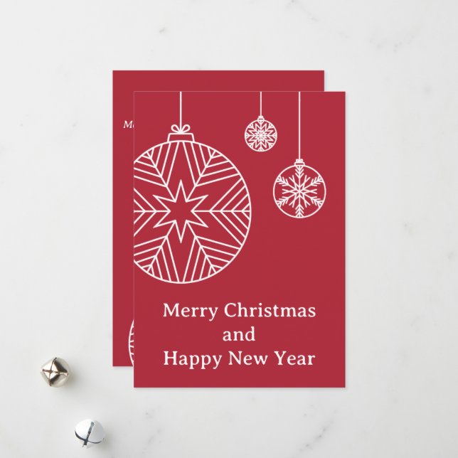 Flache Weihnachtskarte Feiertagskarte (Vorderseite/Rückseite Beispiel)