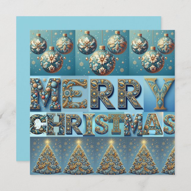 flache weihnachtskarte feiertagskarte (Vorne/Hinten)