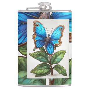 Flachende Kunst: Wasserfarbenschmetterling Flachmann