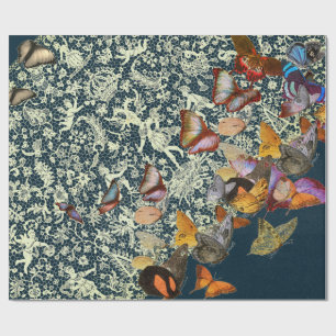 FLÄCHENMUSTER IN BLAU MIT SCHALTFLÄCHEN-GESCHENKE GESCHENKPAPIER